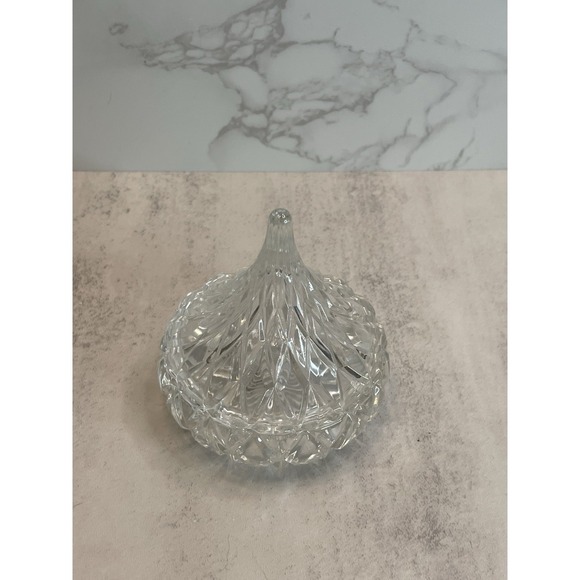 Vtg Crystal Hershey Kiss Trinket Box 1996 3" - Picture 4 of 11